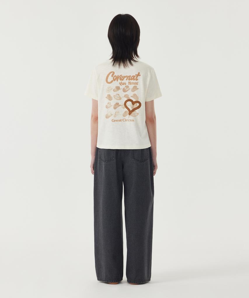 COVERNAT WOMAN Circus Graphic Short Sleeve T-Shirt Butter
