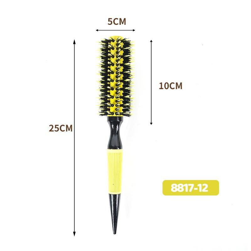 Professional Round Wooden Hair Brush Boar Bristle Mix Nylon Salon Women Hair Styling Tools Hair Curler