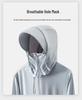 Unisex UV-Schutz Eis-Seide Sonnenjacke mit abnehmbarem Schirm - Atmungsaktiv, Leicht, Partnerlook