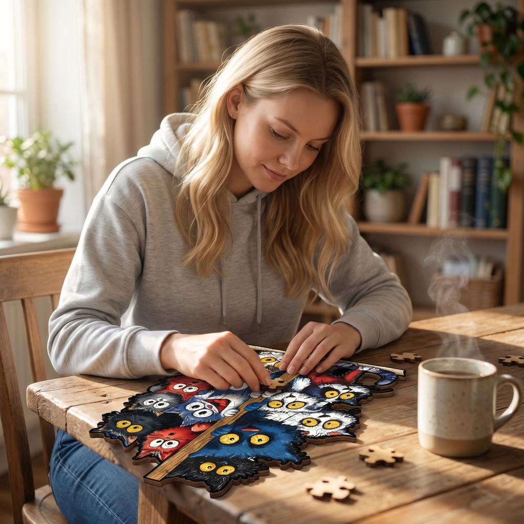 3.6MMSurprised Puzzle Wooden Irregular Shape Puzzle New Brain-Teasing Handmade Stress-Relieving Puzzle