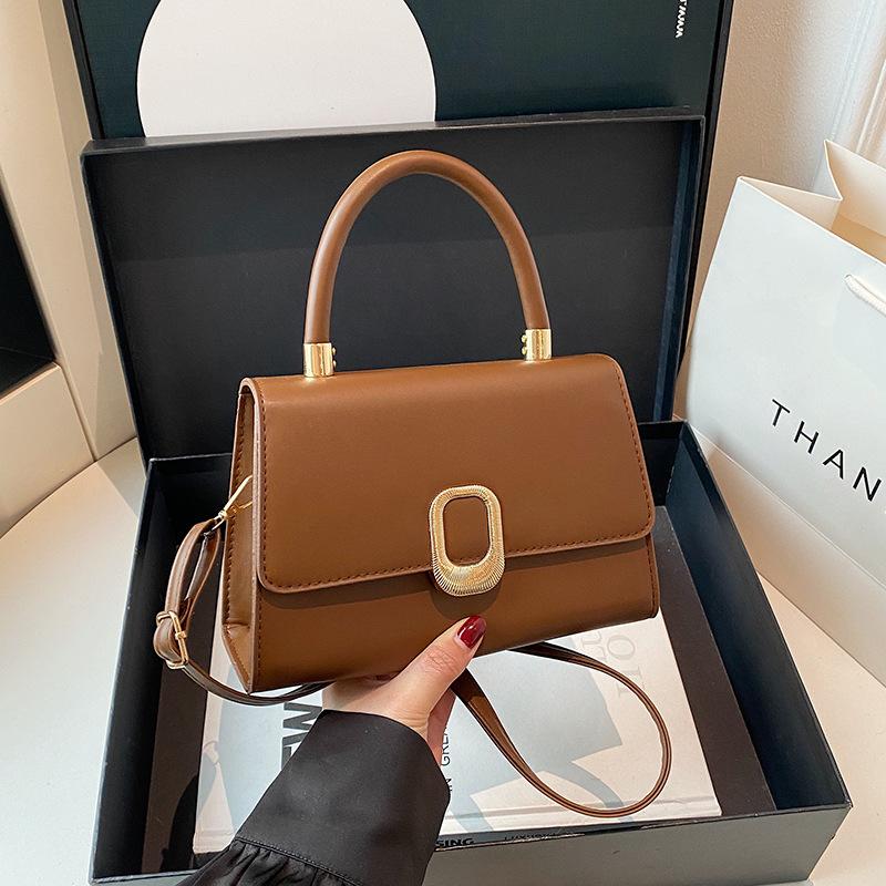 Simple Handle Handbags Small Square Bags 2025 Summer New Fashion Shoulder Bags for Women Pink Day Crossbody Bags Leather Purse