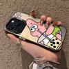 Milk Tea SpongeBob SquarePants Suitable for Apple 16PROMAX/iPhone15/iPhone14 Couple Colored Silver Mobile Phone Case