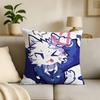 Cute Bboykisser Silly Cat Print Throw Pillow Cover Square Cushion Case for Living Room Bedroom Decor
