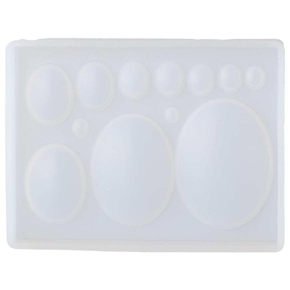 8.5*6.5*1CM Silikonové Oválné Pryskyřičné Formy Bílé 12 Dutinek Náušnice Silikonové Formy DIY Řemeslný Přívěsek