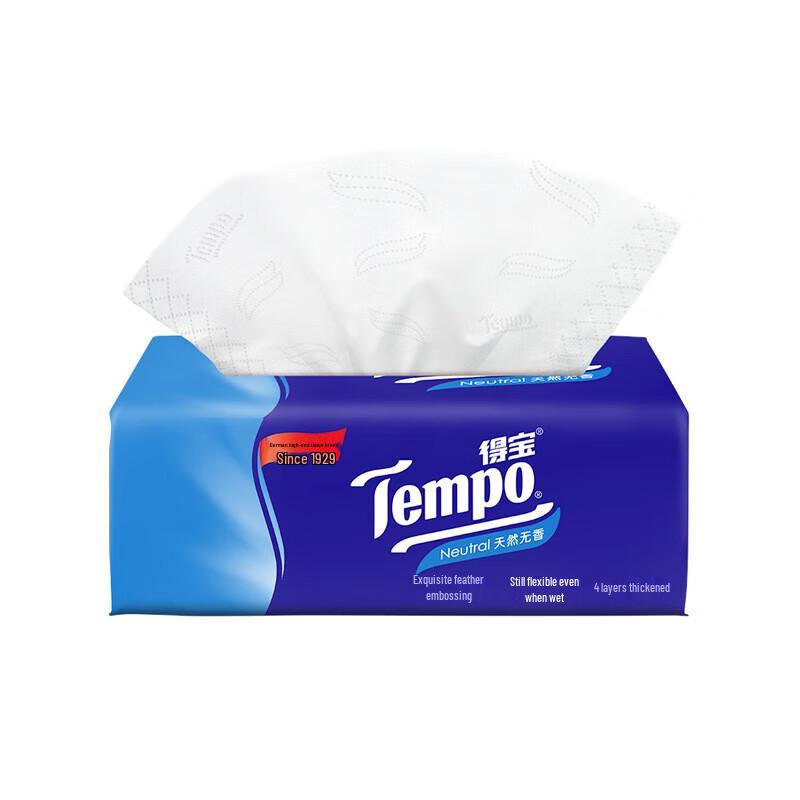 Tempo 4-Ply Unscented Facial Tissues, 8 Packs