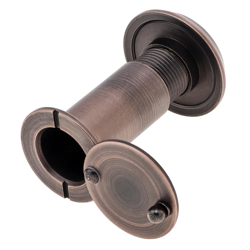 200 Degree Oil Rubbed Bronze 16mm Peep Hole Solid Brass Security for 1.57 To 2.56 Inch Doors Home Office Hotel Heavy Duty Rotating Privacy Cover