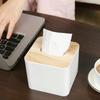Plastic Paper Box Wooden Cover Tissue Holder Stylish Accessory Tissue Box  Desktop