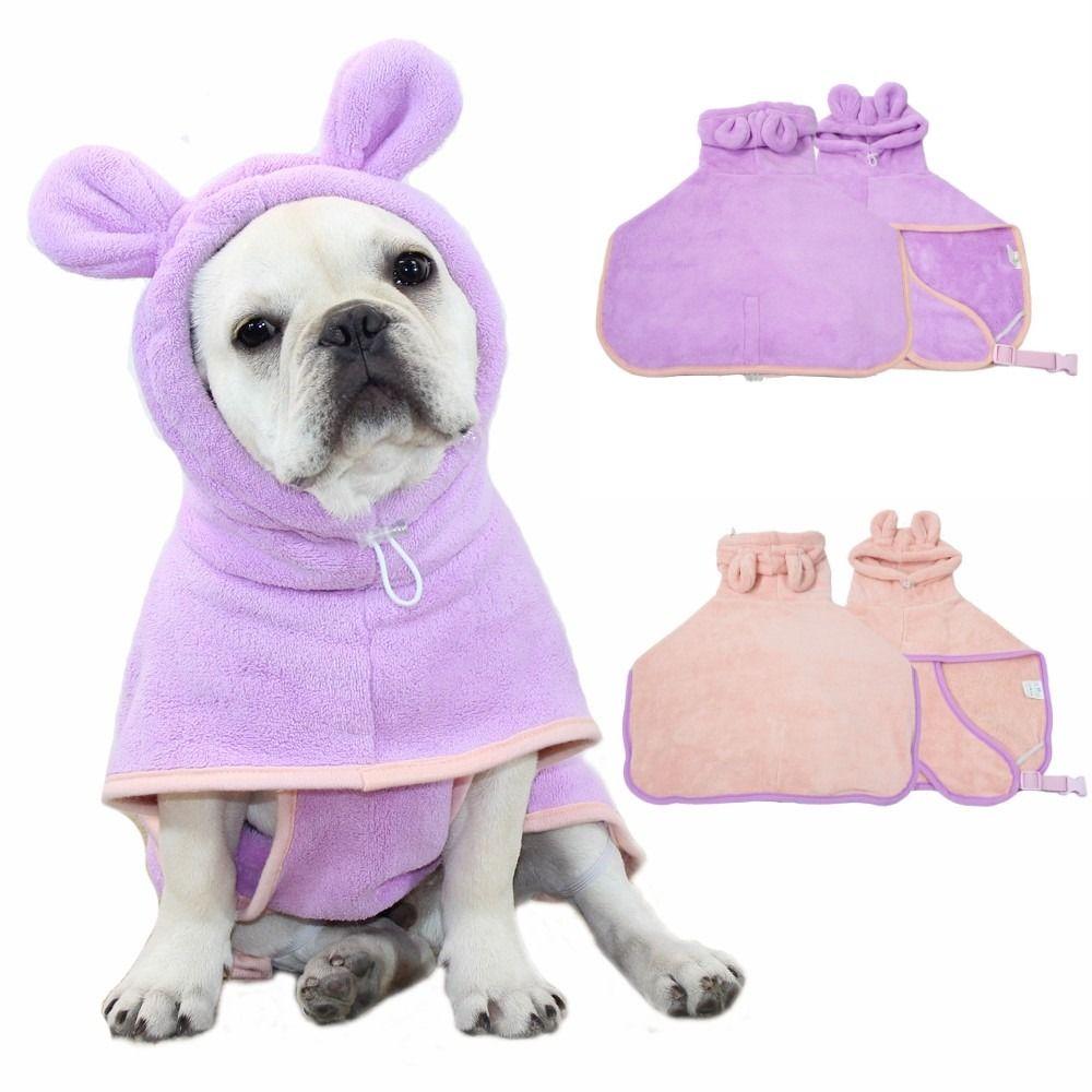 

Super Absorbent Pet Bath Gown Microfiber Pet Bath Towel Lovely Pet Bathrobe Towel Dogs