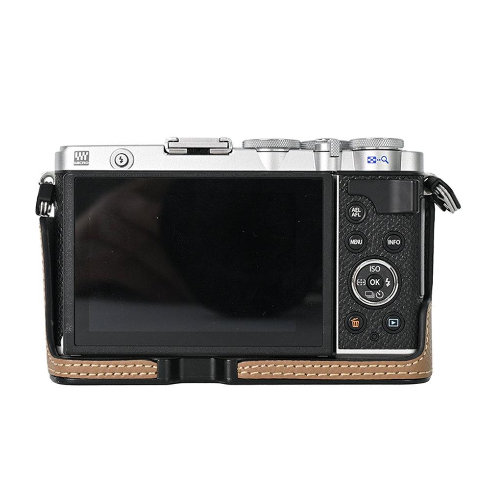 Aluminum Metal Genuine Leather Camera Half Body Case For Olympus PEN E-P7 EP7 Battery Opening Bottom Cover