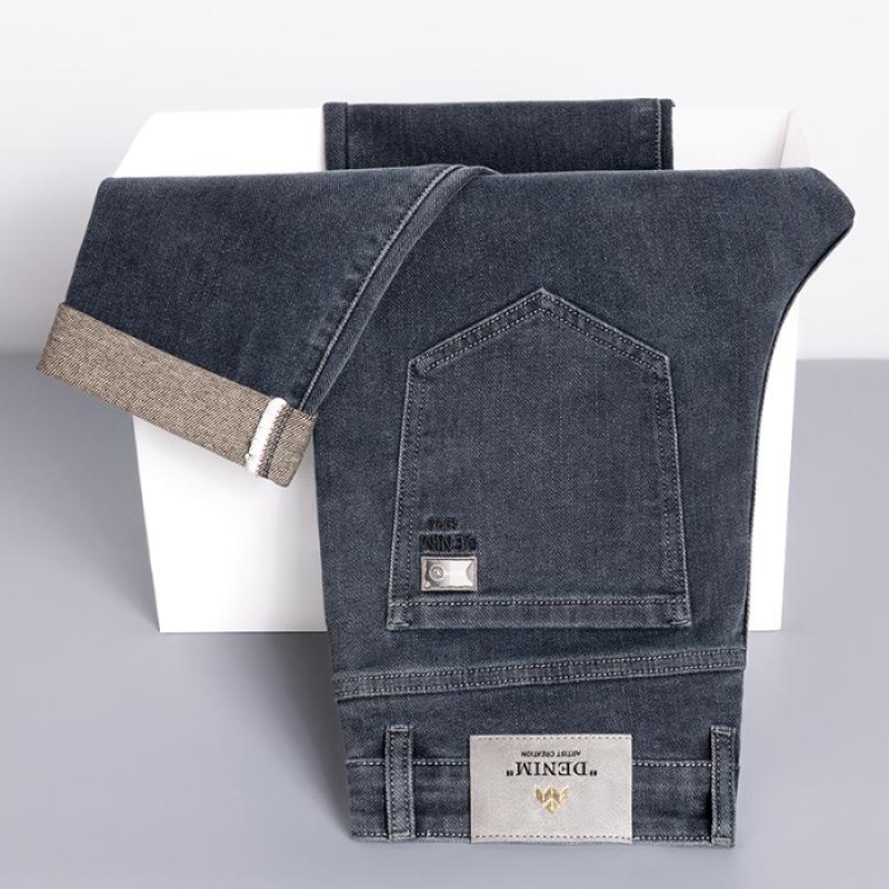 JYL New Elastic Universal Wide Fashion Jeans Men's Straight Thickness