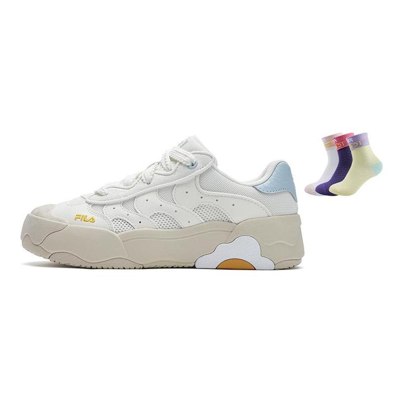 Fila OMELETTE Egg Bag Shoes Slip Resistant Abrasion Resistant Low Top Skateboard Shoes Women's White F12W532207FSW