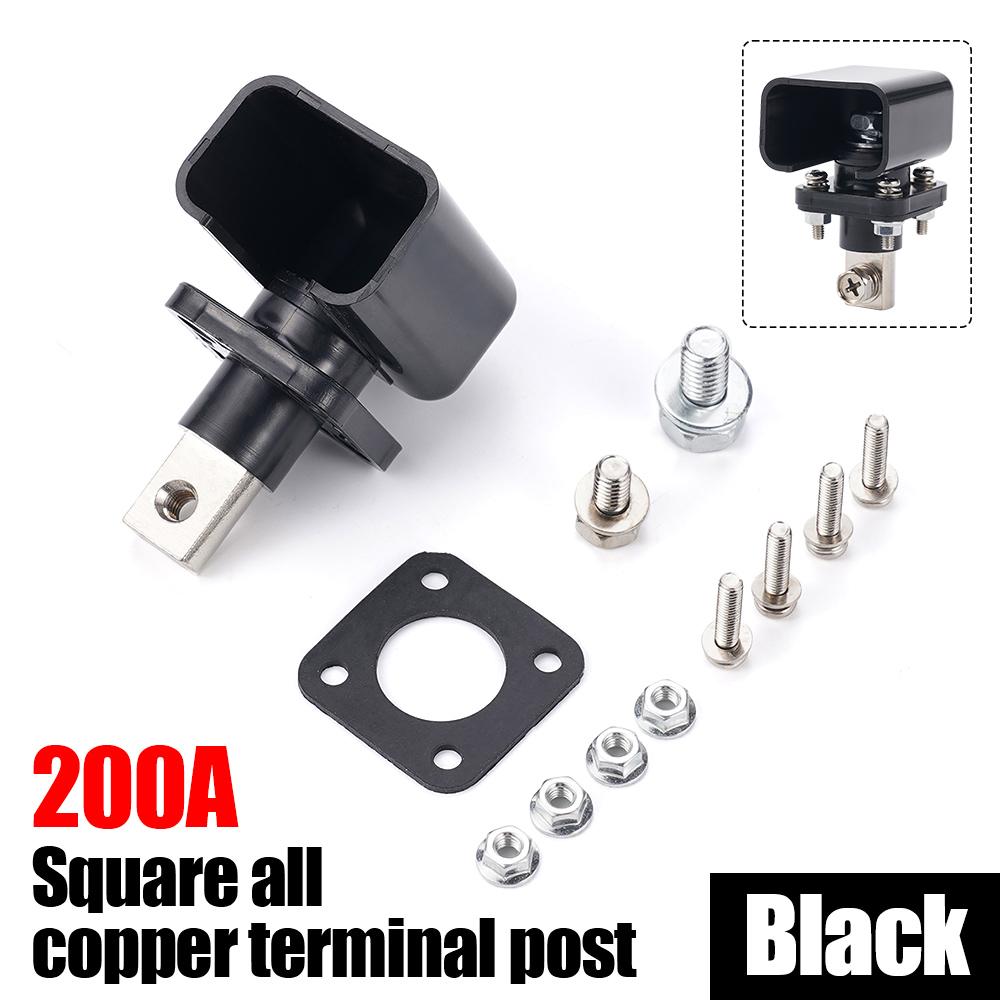 

All-Copper Lithium Battery Terminal Connector Energy Storage Terminal Battery Connector Adapter Inverter Plug 200A чорний
