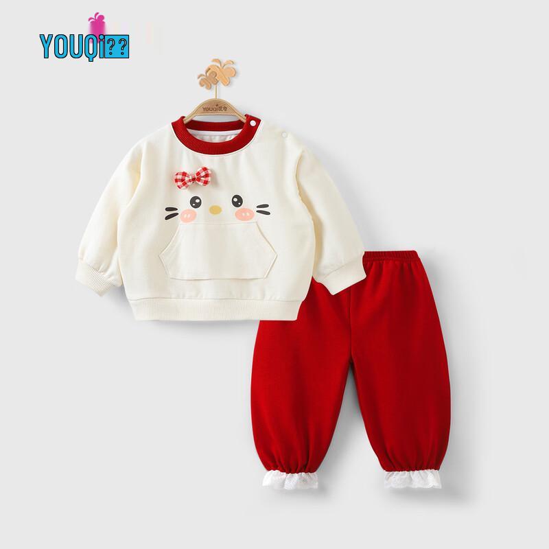 

Infant Girls Cotton Sweatshirt & Pants Set 90