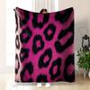 Coperta con Stampa Leopardata Rosa Audace Motivo Animale Pile Coperta Morbida Peluche Accogliente Decorazione per la Casa Moda Regalo per Donne Design Trendy