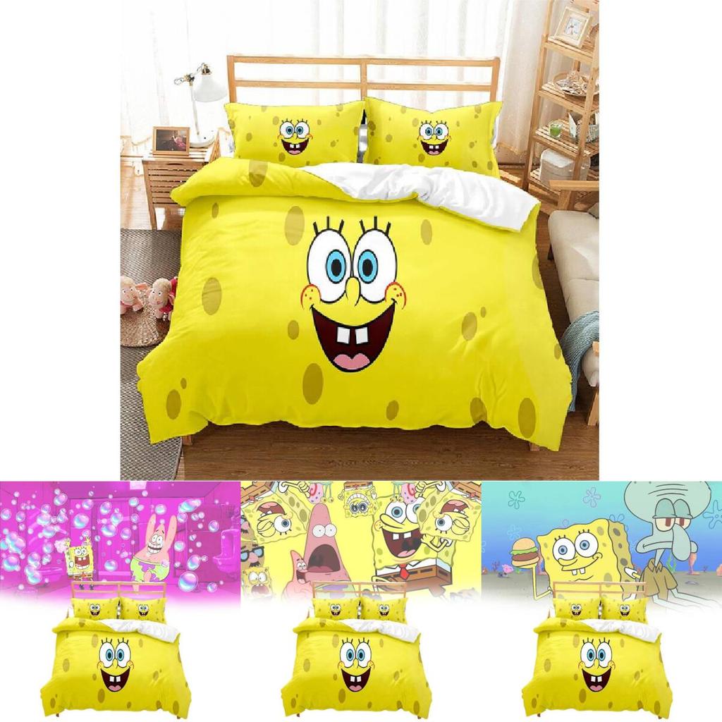 Spongebob Squarepants Bedding Set With Polyester Fabric For Kid And Teens Sleep Decor