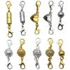 10-Style Multi-Color Round Magnetic Lobster Clasp Charms for DIY Bracelet & Necklace Jewelry