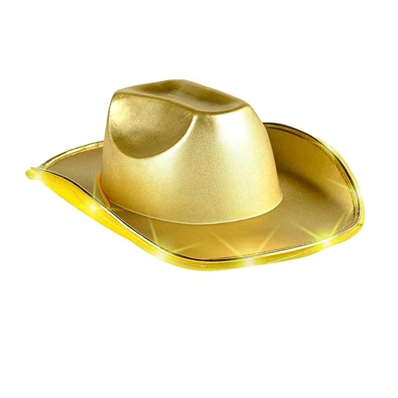 Light Up Cowboy Hats LED Wedding Hats Neon Sparkly Hats Gift for Bridal Wedding Shower Dance Bachelor Party Prom