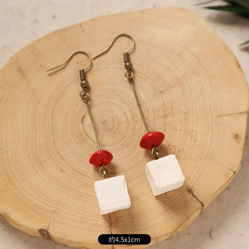 Original Design Traditional Chinese Medicine Plant Earrings Retro Literature Natural Fruit Handmade Long Earrings Women
