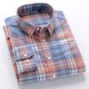 New 100% Pure Cotton Flannel Men's Plaid Shirts Male Business Casual High Quality Long sleeve Shirt for Men Pocket Shirt 4XL 5XL