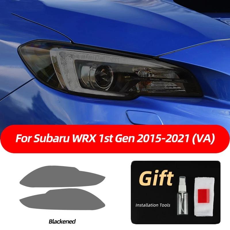 2 Pcs Car Headlight Protective Film Front Light Transparent Smoked Black TPU Sticker For Subaru WRX VA 2015- STI Accessories