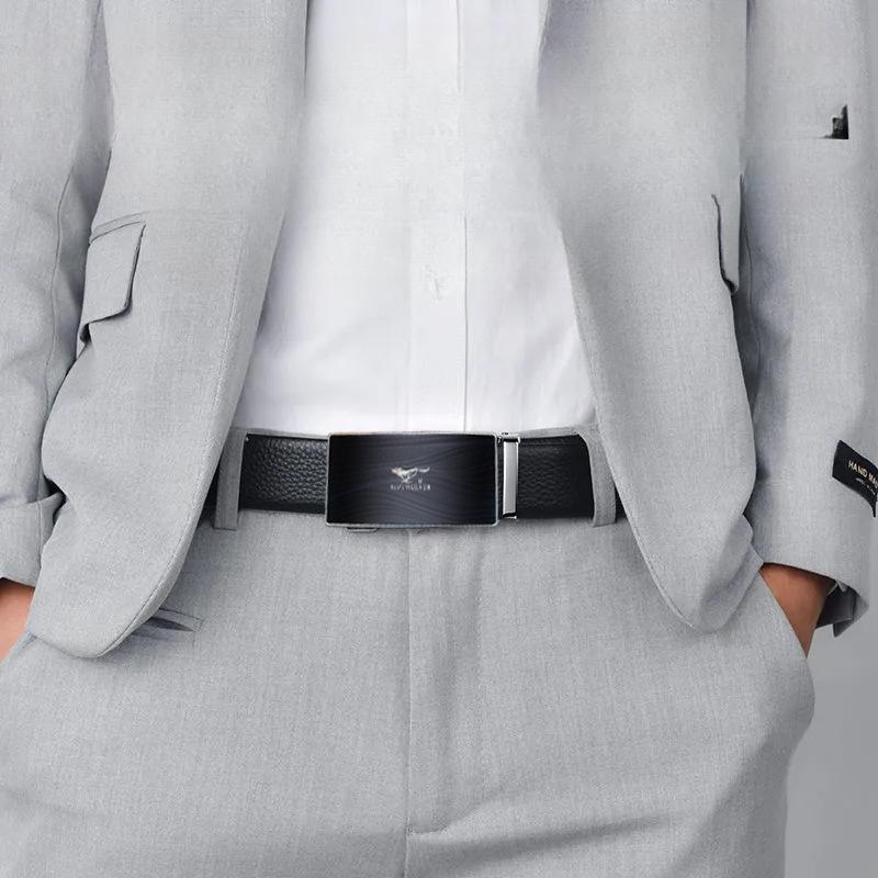 Belts for Men's Business Automatic Buckle Belts Top Layer Cowhide Belts Gifts and Trousers Belts