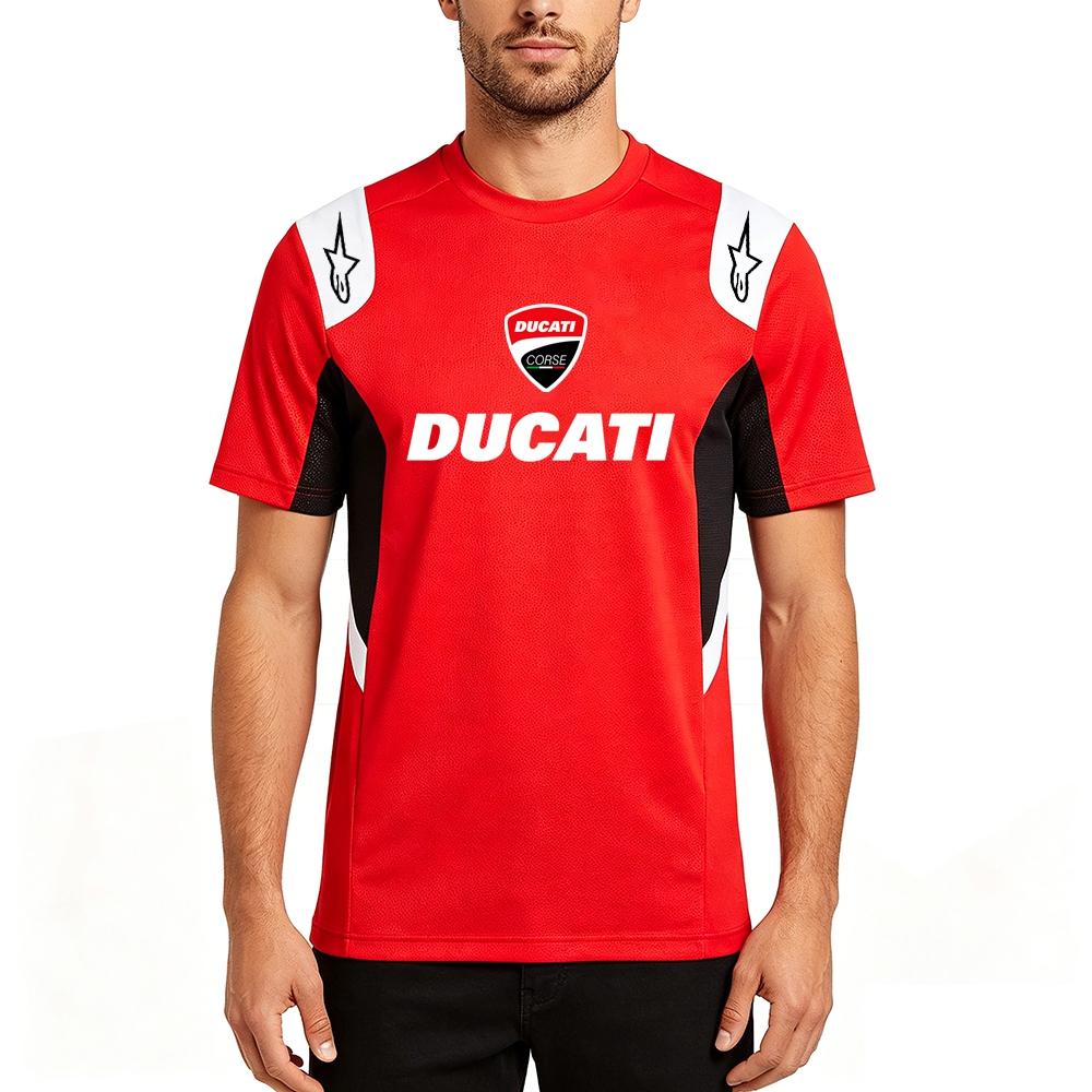 Men's Ducati Corse Racing T-shirt Short Sleeve Motorbike Team Jersey Breathable Quick Dry Motorcycle Sports Tee