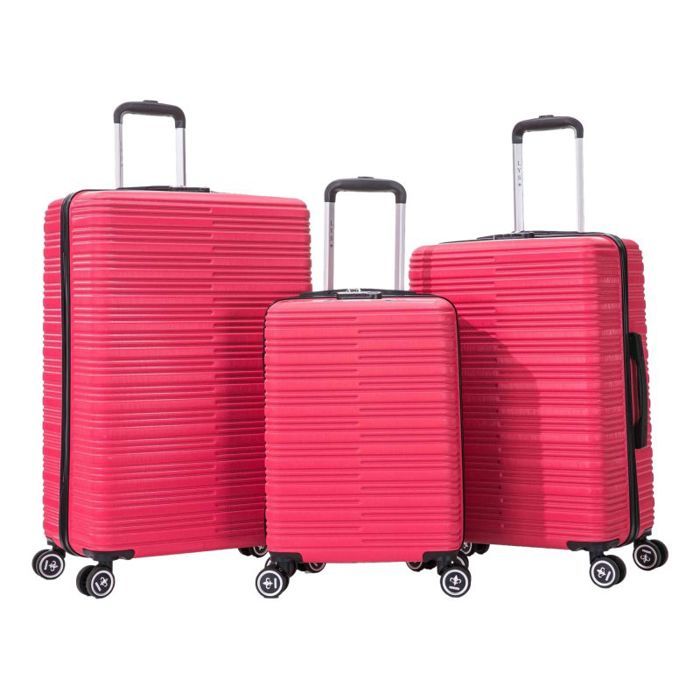 Lot de 3 Valises - 100% ABS - LYS Paris 360/3 - Fushia