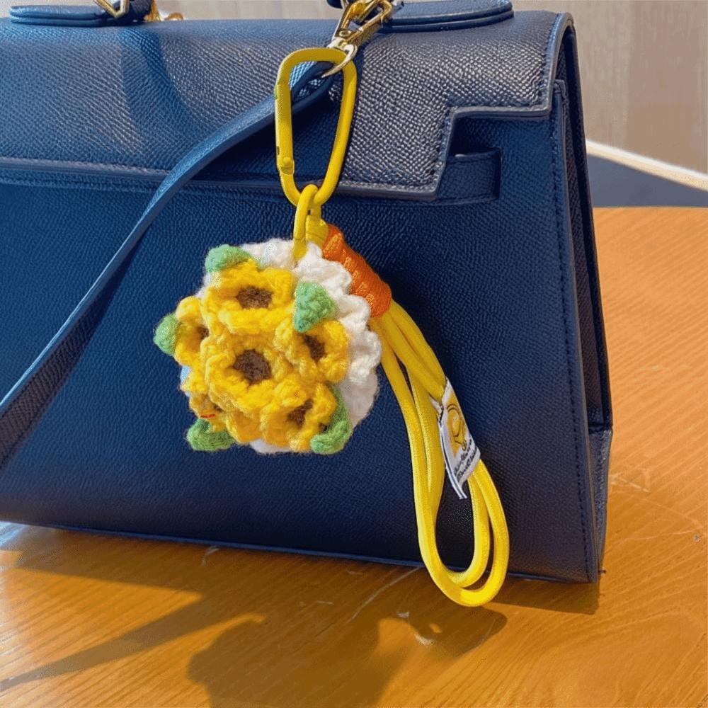 

Crochet Flowers Crochet Flowers Keychains Mini Mini Flower Charm Phone Bag Keys Accessory жовтий