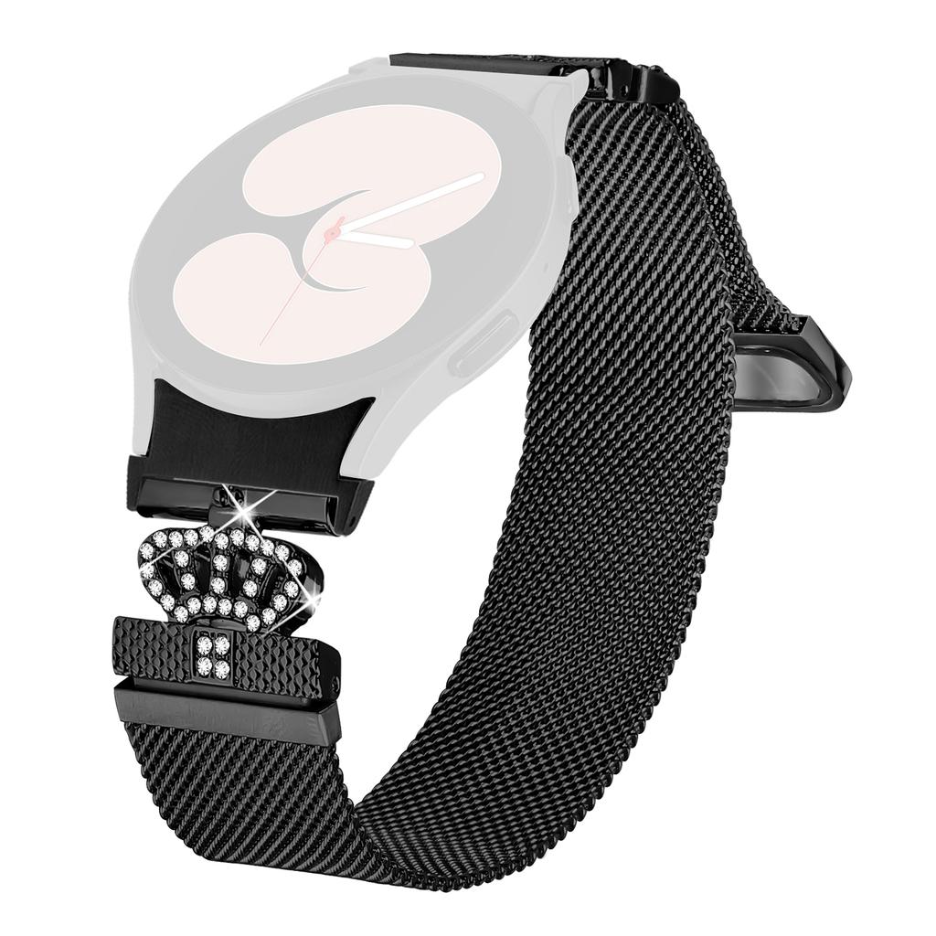 Watch Band For Samsung Galaxy Watch4/Watch 5/Watch 5 Pro ,Crown Clasp Electroplating Milanese Strap with Quick Release Connector