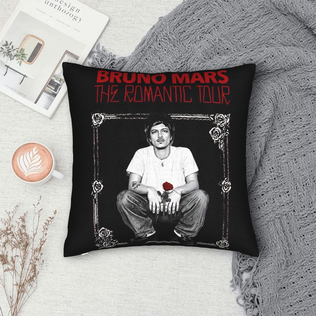 Bruno Mars The Romantic Tour 2026  Pillowcases Merchandise Soft Cushion Cover  Throw Pillow Cover Square Multiple Sizes