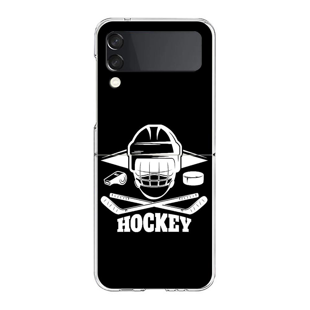 

Ice Hockey Rink Phone Case For Samsung Galaxy Z Flip 3 4 5 Hard Folding Clear PC Bumper For Samsung Z Flip 6 Back Cover Samsung Z Flip 4