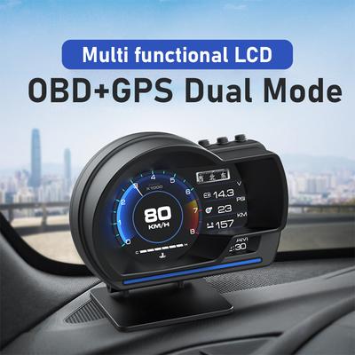 Dijital Kilometre Sayacı Arıza Teşhisi Temizleme Zaman Hız Göstergesi Turbo RPM Göstergesi Araba Head Up Display OBD2+GPS Akıllı Gösterge Çoklu Ala