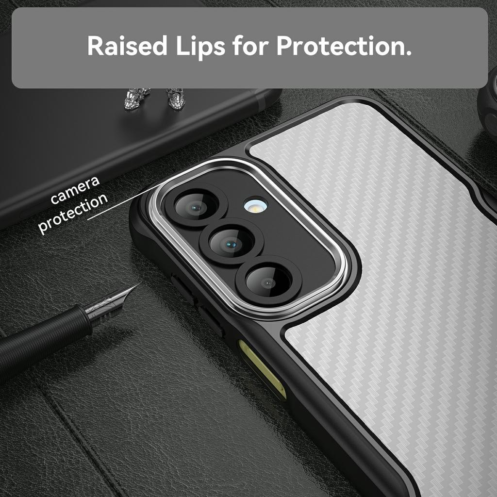 For Samsung Galaxy A16 5G/A16 4G Case Carbon Fiber Scratch-Resistant TPU+PC Phone Cover
