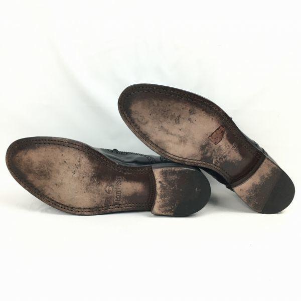 LOTTUSSE Premium Semi-Brogue Cap Toe Business Shoes Black Size 10 (Approx. 28.5cm) Men's(USED)