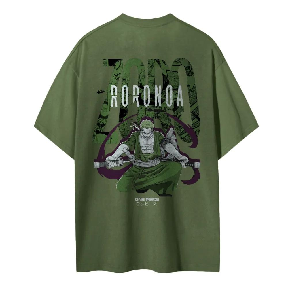 ONE PIECE Animation Derivatives Roronoa Zoro Printed Cotton Crew Neck Tshirt Mens Summer High Quality Casual 2025 Trending