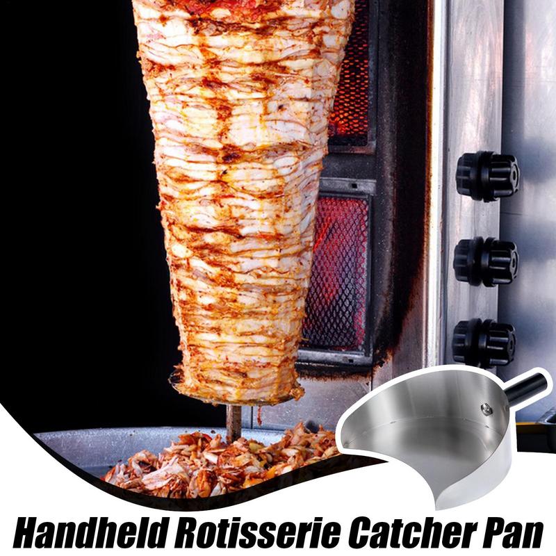 Heat Resistant Meat Catcher Pan Grill Meat Plate Handheld Portable for Kitchen Garden Outdoor Camping Campfire Party Barbecues