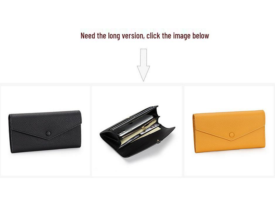 Damkompakt plånbok i söt japansk stil av mjukt kohudläder, enkel vikbar kuvertmyntbörs