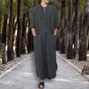 Bata para Hombre Cuello Redondo Mangas Largas Sencilla Dividida Pulóver Media Botonadura Simple Longitud Tobillo Tallas Grandes Ligera Suave Batas de Primavera para Uso Diario