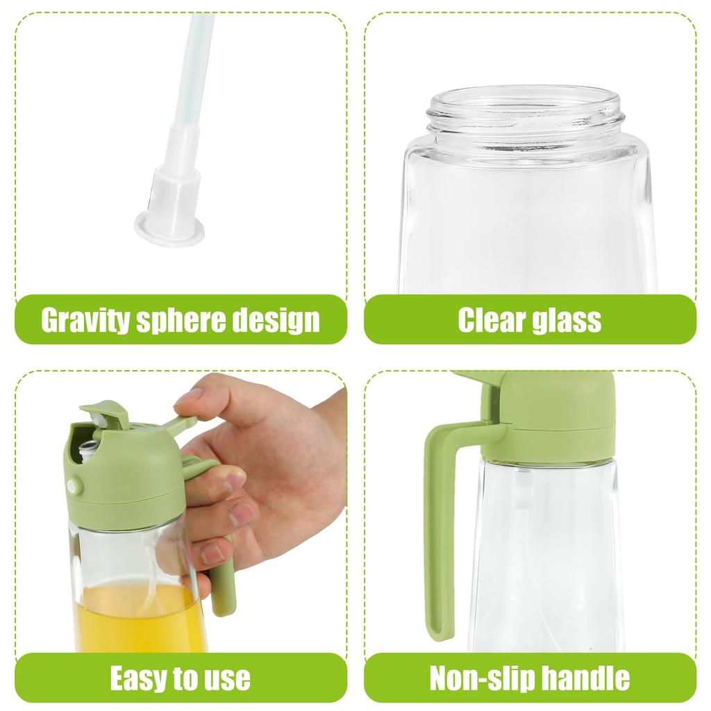 3Pcs Oil Sprayer 470ML Clear Oil Dispenser Sprayer Refillable Mister Spray Bottle Kitchen Cooking Accessories for Salad BBQ