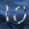 Wish European and American simple blue zircon earrings women's ins style temperament women's ear buckle jewelry