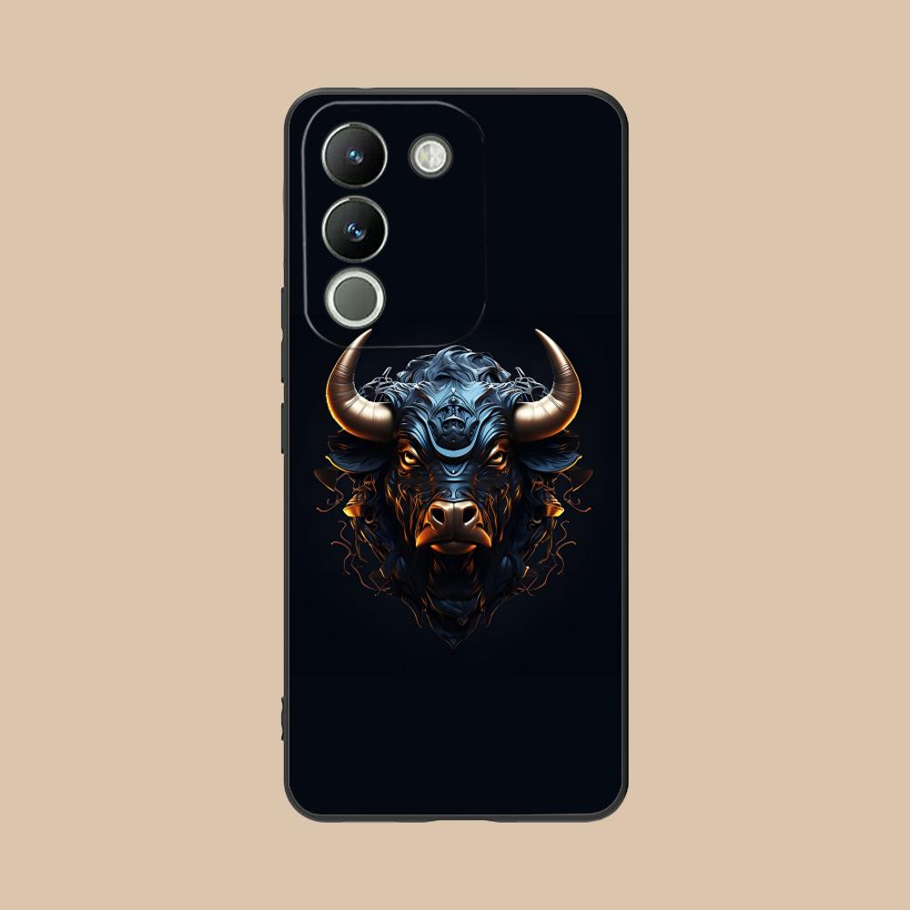 

Bull Head Phone Case for VIVO V60 V50 V40 V30 V29 V27 V25 V23 Pro Lite 5G Soft TPU Shockproof Cover vivo V23e