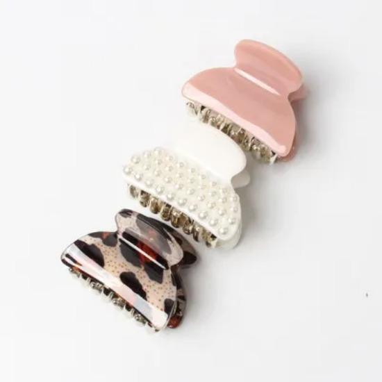 3pack Hair Clip Daisy Acrylic Plastic Small Hair Claw For Women Girls Fashion Gold Crab For Hair Tins Clamps Hair Accessories