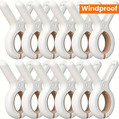 6/12Pcs Beach Towel Clips Heavy-Duty Plastic Clothes Clips Blanket Drying Clips Windproof Clothes Clips Household Items