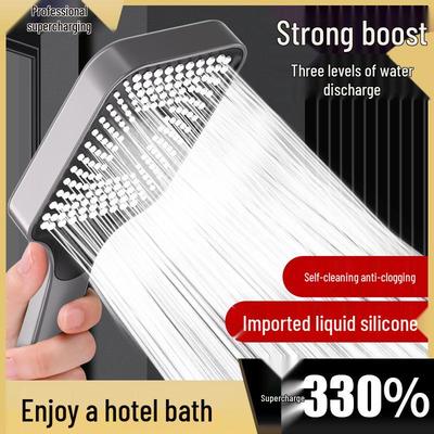 Soffione doccia portatile multifunzione a pannello grande sovralimentato con filtro
