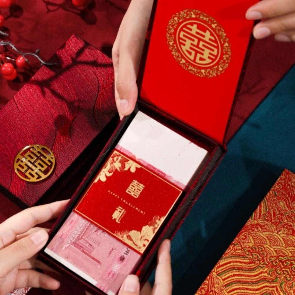 Big Capacity Wedding Red Envelope Traditional Lucky Money Bag Red Pocket Box Chinese New Year