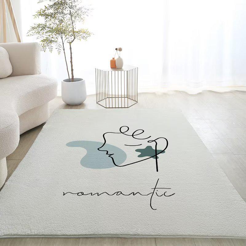 

Мягкий ковер Simple Style с имитацией кашемира для гостиной - нескользящий, моющийся коврик для ног 120x160 cm Dense