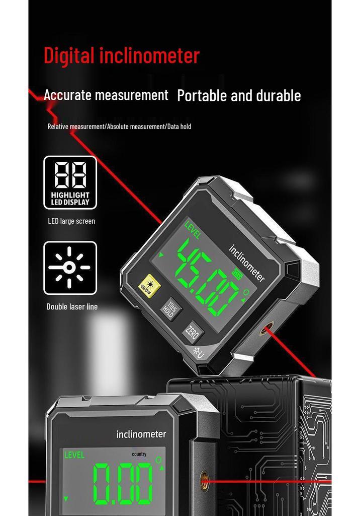 High-Precision Digital Laser Level with Angle and Slope Measurement.
