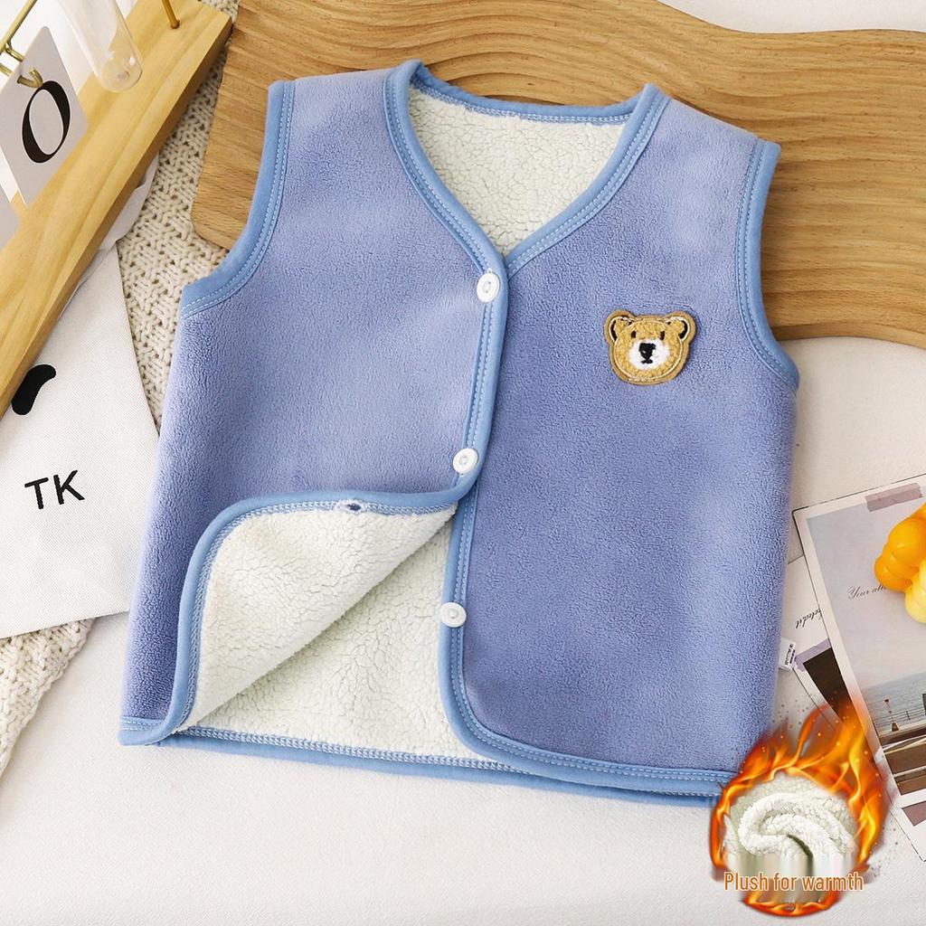 Warme Fleece-Babyweste: Verdickte Schulterumhang & Vielseitige Strickjacke für Kleinkinder