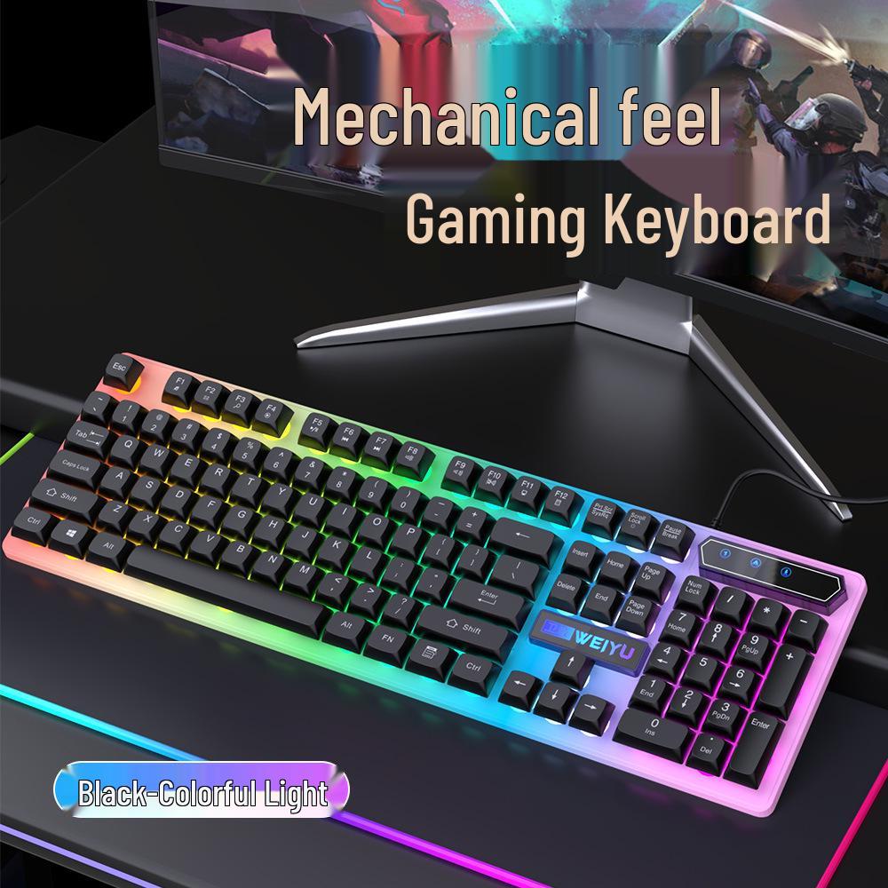 Luminous Wired Keyboard & Mouse Set for Gaming - Mechanical Feel