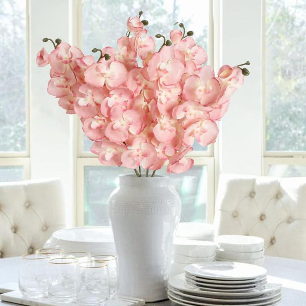 Artificial Flowers Branch Silk Butterfly Orchid Home Room Vase Table Decor Wedding Outdoor Garden Bridal Bouquet DIY Gifts Props